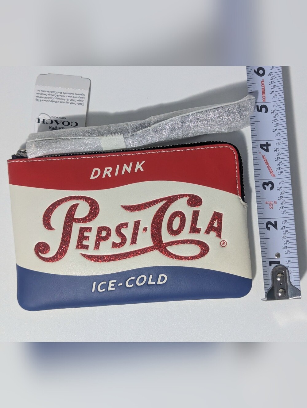 Coach Pepsi Cola Collab Zip Wristlet Red White Blue Collector's Limited Edition - Picture 15 of 15